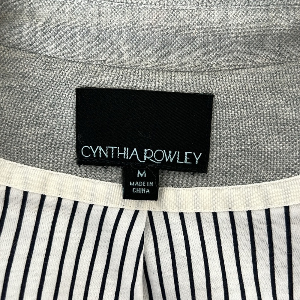 Cynthia Rowley Gray Cotton Lined Blazer Jacket Medium‎ Work Casual - Picture 10 of 11